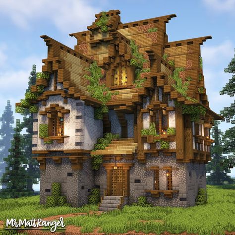 MrMattRanger | Minecraft Builder | Minecraft Overgrown Spruce House ————————————————————— All My Build Downloads: Link in Bio Join the Bakery Minecraft Server: 🌎… | Instagram Minecraft Overgrown, Minecraft Medieval Village, Minecraft Medieval House, Cute Minecraft, Construction Minecraft, Minecraft Kingdom, Skin Mine, Case Minecraft, Minecraft Decoration