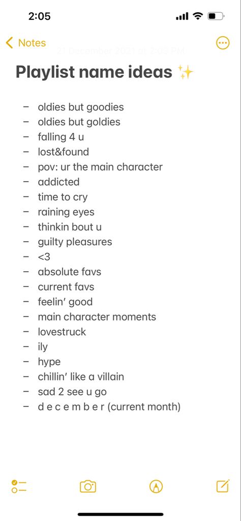 here are some ideas on playlist names :) Playlist For Spotify, Good Mood Playlist Names, Tagalog Playlist Names, Aesthetic Pic For Playlist, Playlist Names For Alternative Music, Spotify Party Playlist Names, Name For Playlist Ideas, R&b Playlist Names Ideas, What To Name Your Playlist