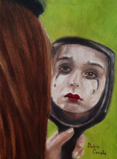 Reflection -  Debra Canale Final Painting Project, Your Reflection Drawing, Reflection Art Ideas, Insecure Drawing Mirror, Looking Into A Mirror Drawing, Body Dismporhia Mirror Drawing, Mirror Reflection Drawing Reference, Art That Tells A Story, Reflection Gcse Art