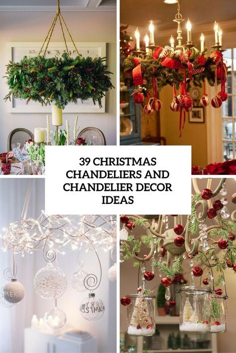 Christmas Decor Chandelier, Decorate Chandelier For Christmas, Diy Christmas Chandelier, Christmas Chandelier Decorations, Christmas Chandelier Ideas, Christmas Decorated Chandeliers, Chandelier Christmas Decorations, Chandelier Christmas Decor, Christmas Chandeliers