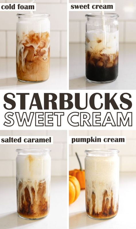 Starbucks Sweet Cream Cold Foam, Sweet Cream Cold Foam Recipe, Chia Tea Recipe, Cream Cold Foam Recipe, Starbucks Sweet Cream, Cold Foam Recipe, Foam Recipe, Sweet Cream Cold Foam, Homemade Coffee Drinks