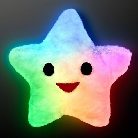 Happy Lights, Cute Night Lights, Rainbow Pillow, Star Cushion, Star Light, Star Pillows, Color Changing Led, Dessin Adorable, Cute Room Decor