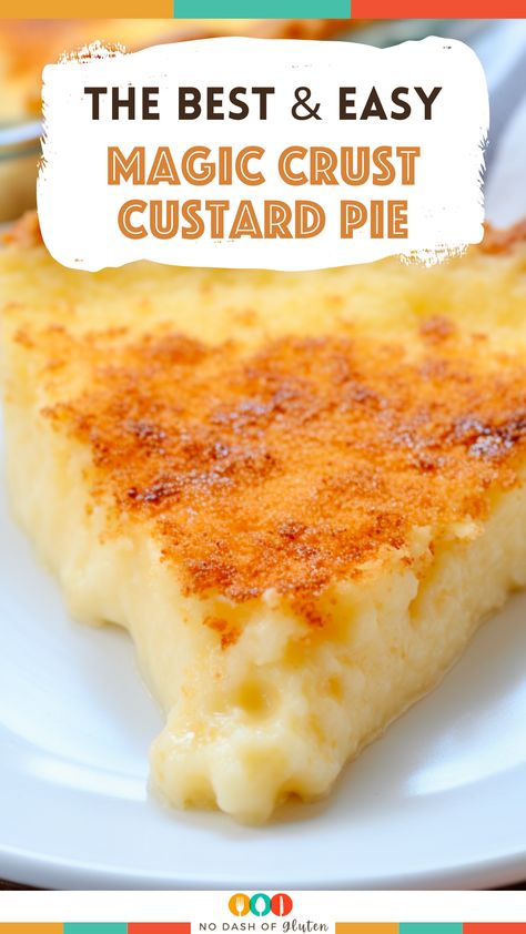 Delight in the Magic Crust Custard Pie, where simplicity meets elegance. A fuss-free recipe creating a self-forming crust and creamy custard. Ideal for gatherings or a cozy treat. Save and share this magical dessert with your loved ones! Custard Pie Recipe Easy, Best Custard Pie Recipe, Custard Recipe Easy, Egg Custard Recipes, Egg Custard Pie, Arepas Recipe, Custard Pie Recipe, Custard Tarts, Favorite Pie Recipes