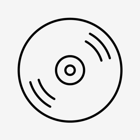 Vinyl Record Drawing Simple, Vinyl Drawing Simple, Music Disc Drawing, Vinyl Record Drawing, Disc Drawing, Cd Tattoo, Needle Illustration, Vinyl Drawing, Cd Illustration