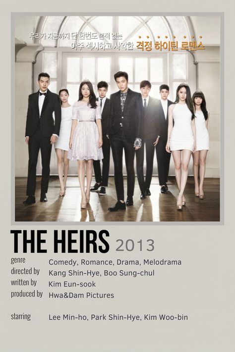 Kdrama The Heirs, The Heirs Kdrama Poster, The Heirs Kdrama, Must Watch Netflix Movies, Heirs Kdrama, Kdrama List, Romance Movie Poster, Kdrama Poster, New Korean Drama