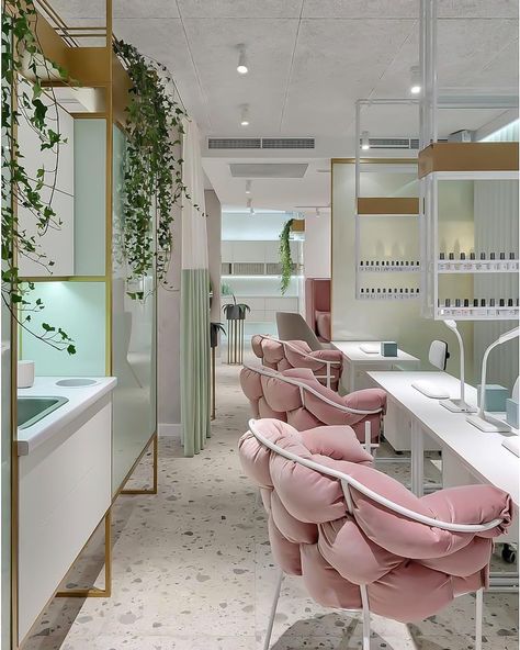 🌸💝💅🏾 Salon Interior Design Ideas, Simple Cafe, Nail Salon Interior Design, Nail Salon Interior, Interior Design Pictures, Hair Salon Interior, Interior Design Books, Nail Salon Decor, Interior Design Images