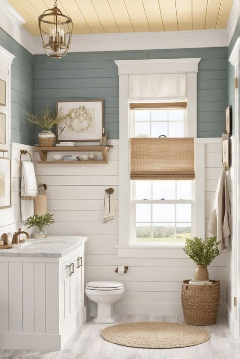 shiplap colors, trendy colors, home decor trends, interior design inspiration Bathroom With Colored Shiplap, Shiplap Painted Walls, Painted Shiplap Half Wall, Teal Shiplap Wall, Aqua Shiplap Wall, Colored Shiplap Wall Bathroom, Best Shiplap Paint Color, Sage Green Shiplap Wall, Shiplap Wall Color Ideas