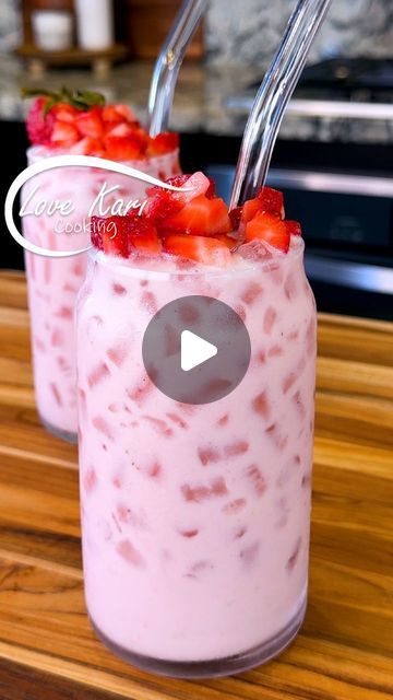 Karina Valladares on Instagram: "Agua Fresca de Fresa Cremosita. Let me share with you guys how easy it is to make this Agua Fresca de Fresa Cremosita, a Creamy Strawberry Drink 😋 It's so refreshingly good! Make sure to use bright red strawberries for more flavor 🥰 Please comment down below what recipe you will like to see next. Also, check out our YouTube Channel for more delicious recipes. Link in Bio 😊  AGUA FRESCA DE FRESA INGREDIENTS: ► 2 lbs. strawberries ► 4 cups of water ► 1 tbsp vanilla extract ► 1 can of evaporated milk ► 1 cup of whole milk ► 1 can of sweetened condensed milk ► Some extra strawberries for garnish (optional)  #recetas #recetasfaciles #easyrecipes #aguafresca #aguasfrescas #méxico #easydrinks #mexicandrinks  Title: Still Affect Artist: Adam Griffith Link: https Strawberry Condensed Milk Drink, Creamy Agua Fresca, Aqua Fresca Recipes Strawberry, Strawberry Crema Fresca, Creamy Strawberry Agua Fresca Recipe, Strawberry Fresca Drink, Strawberry Cream Drink, Strawberry Aqua Fresca Recipe, How To Make Strawberry Water