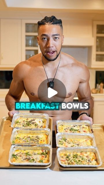 Trent Harrison | Online Fitness Coach on Instagram: "MEAL PREP FAT LOSS BREAKFAST BOWLS‼️  Follow @trizzlemanfitness for daily nutrition tips!   I get it… you don’t have time to cook, so you grab something that is quick and easy in the morning.   Sugary cereals, donuts, pastries, or muffins, are bad ways to start your day.   Just because they are “easy,” doesn’t mean they are your only option.   The best way to start your day is with a high protein meal.   What if you could spend 45 minutes once per week and meal prep these fat-loss breakfast bowls that pack over 60g of protein and taste like you ordered them at your favorite brunch spot?  Steal my fat loss breakfast bowl meal prep recipe that will save you tons of time in the morning and it will make hitting your protein goals a piece of Breakfast Ideas For Working Men, Easy Keto Breakfast Meal Prep, Simple Low Carb Breakfast Ideas, Fat And Protein Breakfast, Breakfast Meal Prep For The Week Losing Weight Quick, Healthy Meal Ideas High Protein, High Breakfast Protein, Lazy Healthy Breakfast, Healthy Breakfast Recipes Easy Meal Prep