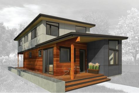 Two-Story Home with Garage | Method Homes Option Series 2 Story prefab home. Burke Design, Cheap Land For Sale, Modular Home Builders, Cheap Land, Prefab Modular Homes, Prefab Home, Method Homes, Timber Frame Homes, Small Houses