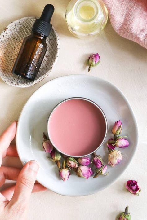 Rose Salve, Rosebud Salve, Natural Skincare Recipes, Hello Glow, Natural Beauty Recipes, Diy Beauty Recipes, Rose Essential Oil, Skin Glow, Chapped Lips