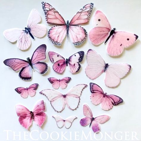 Edible Butterflies, Wafer Paper Butterflies, Butterfly Cake Decorations, Butterfly Cupcake Toppers, Edible Butterfly, Cake In A Cone, Butterfly Cake Topper, Wafer Paper Flowers, Wedding Cupcake Toppers