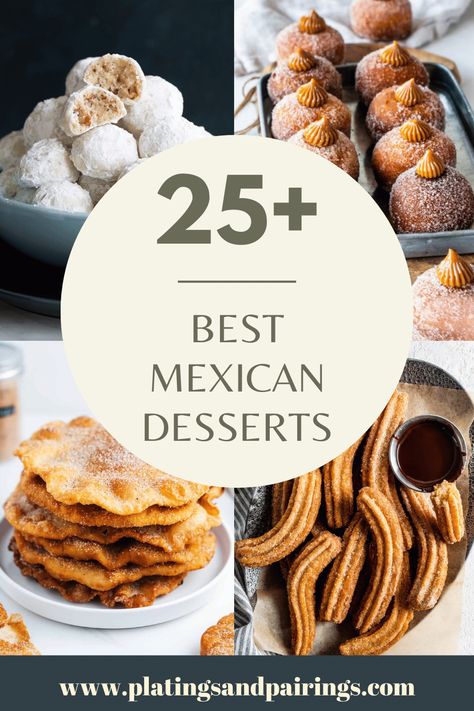 Sweet Mexican Breakfast, Desserts For Fiesta Party, Deserts For Taco Night, Easy Dessert For Mexican Night, Desserts For Taco Party, Traditional Mexican Breakfast Recipes, Mexican Night Dessert, Fall Mexican Food, Mexican Mini Desserts