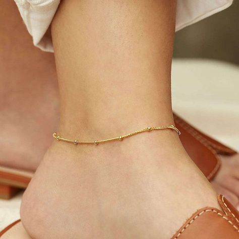 ✨ Elevate your style with our 18K Gold Fine Classic Ball Bead Chain Anklet! ✨ Complete your look with a touch of geometric elegance. Perfect for any occasion - European and American style for the modern woman. 🌟 Grab yours now for just $14.95! Lowest price guaranteed. Link in bio. #anklets #cj #cj10 #jewelry #luckeladybug #new #women's Anklet Aesthetic, Bead Anklet, Anklet For Women, Chain Making, Gold Water, Beach Anklets, Gold Anklet, Beaded Anklets, Chain Anklet