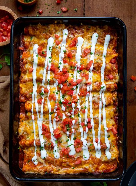 Easy Beef Enchilada Recipe - I Am Homesteader Healthy Beef Enchiladas, Ground Beef Beans, Frozen Enchiladas, Enchilada Sauce Easy, Easy Beef Enchiladas, Beef Enchilada Recipe, Seasoned Ground Beef, Beef Enchilada, How To Make Tortillas