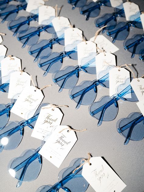 Blue Heart-Shaped Sunglasses Party Thank You Favors, Prom Goody Bag Ideas, Wedding Reception Party Accessories, Party Gift Ideas For Guests, 15 Favors Cute Ideas, Prom Souvenirs Ideas, Prom Gifts Party Favors, Prom Favors Ideas, Party Favor For Wedding