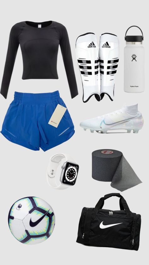 #soccer ￼ Soccer Workout Outfits, Female Soccer Outfits, Soccer Clothes Outfits, Womens Soccer Outfit, Aesthetic Soccer Outfits, Cute Soccer Practice Outfits, Soccer Girl Outfits For Practice, Winter Soccer Outfits, Soccer Outfit Ideas