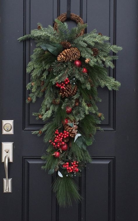 Etsy Door Swag, Christmas Wreaths, Holiday Decor, Wreaths, Swags, Pine Wreaths, Holiday Wreath | Christmas home decor ideas #christmasdecordiy #christmasdecor #christmasdecorations #affiliatelink #christmas Door Swag Christmas, Julkransar Diy, Swag Christmas, Christmas Door Decoration, Door Swag, Christmas Wreaths For Front Door, Xmas Wreaths, Christmas Swags, Christmas Porch