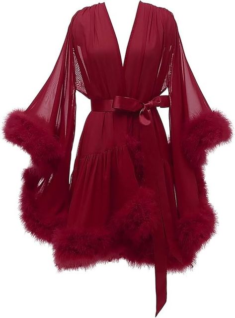 Changuan Feather Bridal Robe Fur Old Hollywood Robe Sexy Illusion Lingerie Nightgown Bathrobe Sleepwear Dressing GownDusty Rose XXL at Amazon Women’s Clothing store Widow Robe Aesthetic, Feather Dressing Gown, Red Dressing Gown, Feather Robe Aesthetic, Luxury Bridal Robes, Night Robe Aesthetic, Robes Aesthetic, Night Gown Aesthetic, 2000s Robe