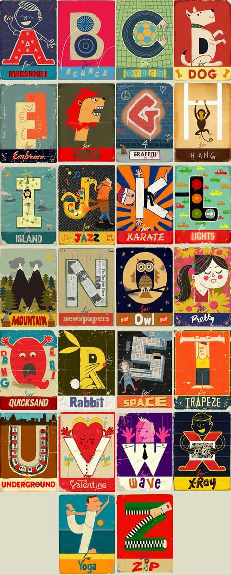 What I'm using for my baby boy's nursery.: Paul Thurlby Illustration, Paul Thurlby, Illustration Alphabet, Alphabet Wall Art, Typography Alphabet, Alphabet Book, Alphabet Art, Alphabet For Kids, Modern Kids