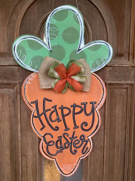 View Easter by southforkcorner on Etsy Easter Egg Door Hanger Wood, Spring Wooden Door Hangers, Easter Door Hanger Wooden, Easter Window Painting, Easter Door Hangers, Spring Door Hangers, Easter Egg Door Hanger, Easter Dyi, Easter Door Decorations