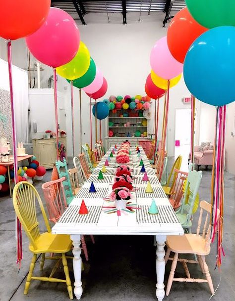 FEATURE: Hip, Hip, Hooray Birthday Party Multi Age Birthday Party, Hip Hip Hooray Birthday, Kids Party Tables, Kids Painting Party, Birthday Party Table Decorations, Birthday Party Table, Party Life, Hip Hip Hooray, Party Tables