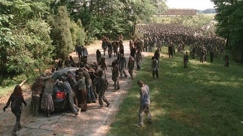 Walker hoard Walking Dead Gif, Zombie Apocalypse Outfit, Apocalypse Aesthetic, Walking Dead Zombies, Zombie Attack, Talking To The Dead, Dead Zombie, Fear The Walking Dead, Aesthetic Gif