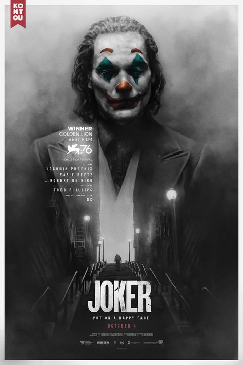 Joker on Behance Joker Poster Art, Creative Movie Posters, Joker Kunst, Art Du Joker, Series Poster Design, Poster Joker, Joker 2, Posters Conception Graphique, Movie Poster Design