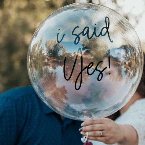 I Said Yes Balloons, Engagement Announcement Party, Said Yes Engagement, Engagement Balloons, Clear Balloon, Engagement Announcements, Engagement Party Planning, Engagement Photo Props, Personalized Engagement Rings