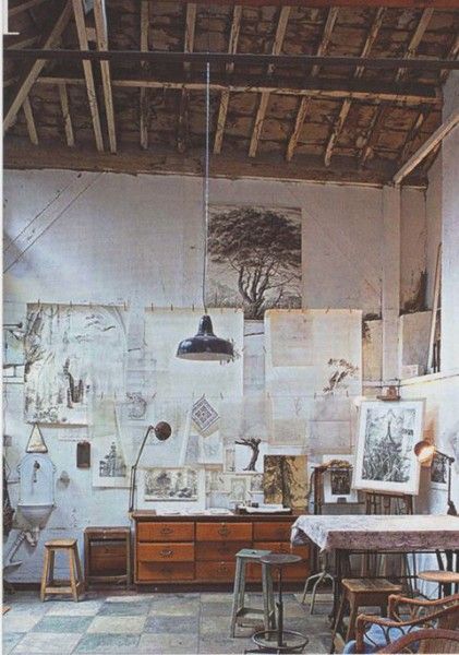 Art Studio Cork Board, Studio Seni, Art Spatial, Studio Spaces, Decor Studio, Studio Foto, Artistic Space, Studio Organization, Creative Workspace