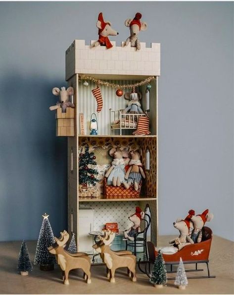 Maileg Dollhouse, Maileg Doll House, Maileg Christmas, Maileg Mice, Maileg Dolls, Maileg Mouse, Dollhouse Christmas, Diy Doll Miniatures, Doll House Crafts