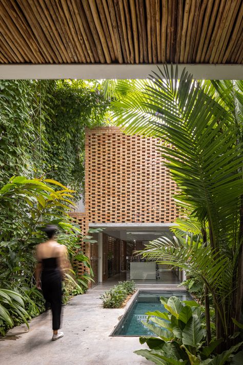 River Pavilion, Tropical House Design, Tropical Architecture, Green Architecture, Tropical House, Modern Tropical, Row House, Tropical Design, Tropical Houses