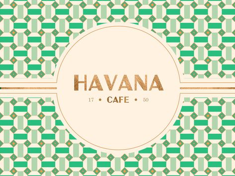 Havana Graphic Design, Havana Cafe, Cuban Design, Cuban Cafe, Badge Illustration, Cuban Tile, Green Branding, Wire Art Sculpture, Sea House