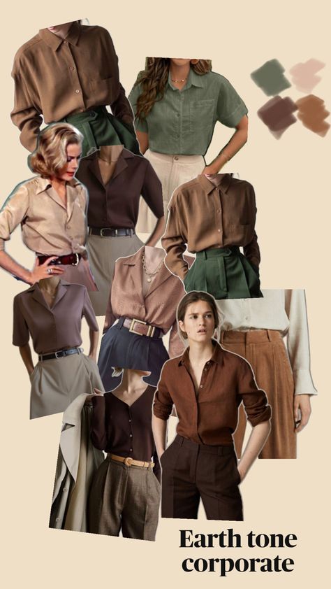 Earth Tone Outfits Casual, Warm Tone Outfits, Earth Toned Outfits, Earth Tones Outfit, Teacher Work Outfit, Earth Tone Outfits, Contrast Outfit, Autumn Color Palette Fashion, Deep Autumn Color Palette