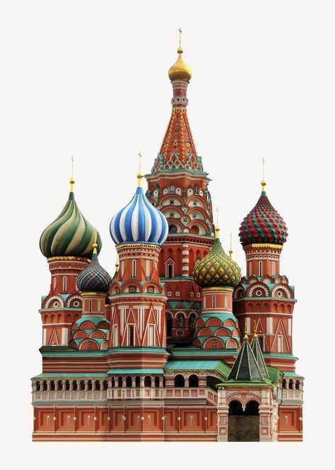 Famous Architectural Buildings, Famous Architecture Buildings, Fashion Design Inspiration Board, Cat Castle, St Basils Cathedral, Photo Elements, Travel Collage, St Basil's, Famous Architecture