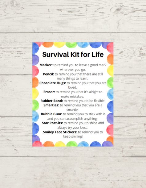 Summer Survival Kit For Students, Friends Survival Kit, Back To School Survival Kit For Students, Funny Survival Kit Ideas, Survival Kit For Life, Survivor Kit, Summer Survival Kit, Student Survival Kits, Schul Survival Kits