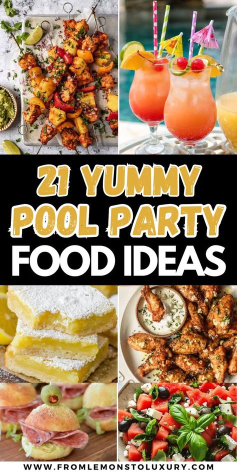 This article is all about pool party food ideas for adults, pool party food ideas for a crowd. pool party food ideas for adults summer, pool party food ideas for teens, pool party food ideas for kids, pool party food ideas for adults fun, pool party food ideas for a crowd easy Kids Pool Party Food, Summer Pool Party Food, Pool Party Food Ideas, Food Ideas For A Crowd, Teen Pool Parties, Party Food Ideas For Adults, Pool Party Snacks, Party Food For Adults, Pool Party Adults