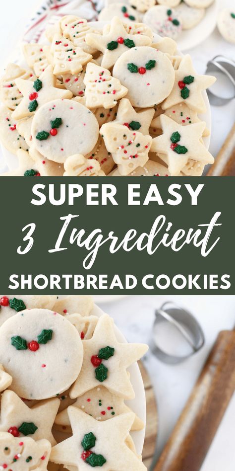 Christmas Cookies And Squares, Basic Cookie Recipes Easy, Shortbread Cookie Recipe Easy, Christmas Cut Out Cookies Recipes Easy, Perfect Shortbread Cookies, 3 Ingredient Christmas Cookies, Shortbread Cookies Easy 3 Ingredients, Christmas Cookie Shortbread, Sugar Free Shortbread Cookies