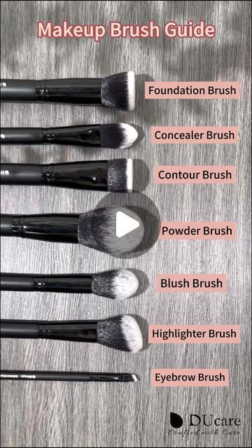 DUcare on Instagram: "✨Makeup Brush Guide✨
🤭Personally, I think the brush above is enough for beginners.
.
.
.
#makeup #makeupbrushes #makeuptools #shoppingtime #beginner #recommended #beauty #foryou #foryoupage" Make Up Brushes Guide, Makeup Brush Guide, Clean Makeup Brushes, Makeup Brush Sets, Brush Guide, Beginners Makeup, Makeup Brushes Guide, Best Drugstore Makeup, Brush Sets