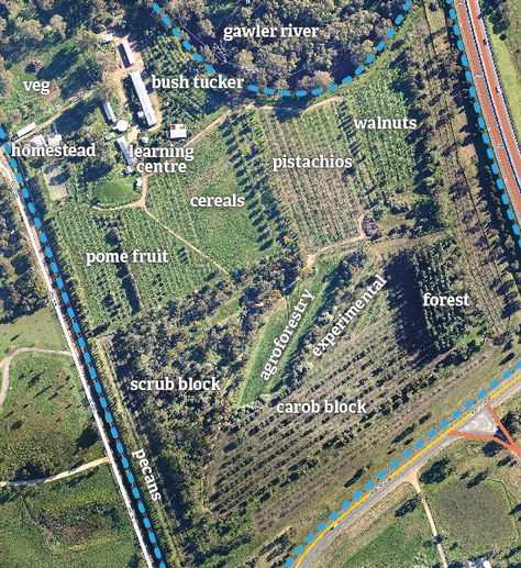 aeriallayout Homestead Layout 5 Acres, Permaculture Design Layout, Farm Layout 10 Acres, 5 Acre Homestead Layout, Permaculture Farm, Farm Plans, Farm Layout, Permaculture Gardening, Permaculture Design