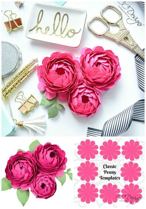 Learn How to Make Paper Peonies from cardstock paper. An easy DIY paper flower peony project anyone can do at home. Follow our step by step peony tutorial. Paper Peony, Fleurs Diy, Paper Peonies, Paper Flower Crafts, Paper Flower Template, Mason Jar Crafts Diy, Paper Flowers Craft, Peony Flowers, Giant Paper Flowers