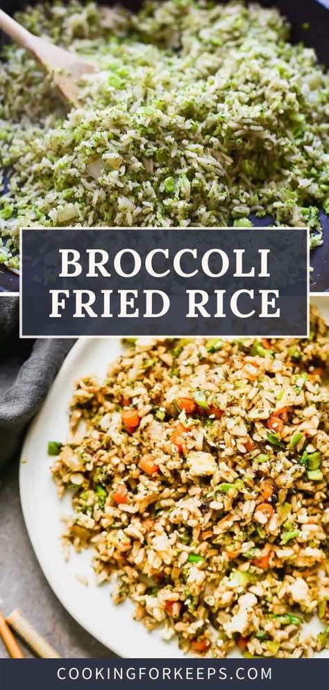 Broccoli Fried Rice, Healthy Fried Rice, Easy Fried Rice, Veggie Fried Rice, College Food, Cooking Jasmine Rice, Easy Asian, For Keeps, Favorite Recipes Dinner