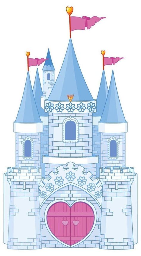 Cinderella Birthday Theme, Cinderella Cake Topper, Disney Princess Cake Topper, Castle Cartoon, Romantic Castle, Castle Clipart, Castle Vector, Castle Illustration, Fairy Tale Princess