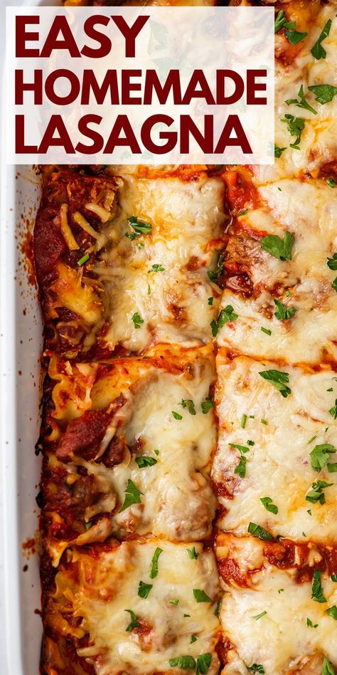 Lasange Recipe, Easy Lasagna Recipe With Ricotta, Healthy Lasagna Recipes, Easy Homemade Lasagna, Beef Lasagna Recipe, Recipe Lasagna, Homemade Lasagna Recipes, Best Lasagna Recipe, Baked Lasagna