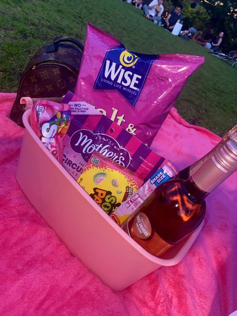 So I had the color Pink for my BFFs Rainbow picnic & it was much harder than I thought ! How did I do !? Comment Below ! #rainbowpicnic #colorpicnic #pink #snacks #rose #champagne #luxury Pink Basket For Color Party, Pink Color Basket Party, Pink Color Theme Party Basket, Pink Basket Ideas For Color Party, Color Party Pink Basket, Pink Picnic Food, Color Basket Party Ideas For Adults, Pink Color Party Basket, Color Party Basket Ideas Pink