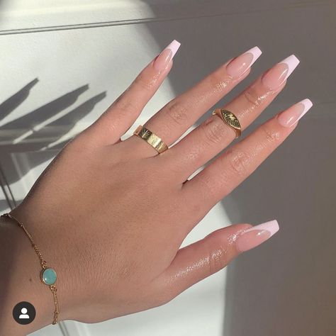 French Manicure Nails, Nails 2022, French Tip Acrylic Nails, Casual Nails, Classy Acrylic Nails, Long Acrylic Nails Coffin, Ballerina Nails, Acrylic Nails Coffin Short, Nail Nail