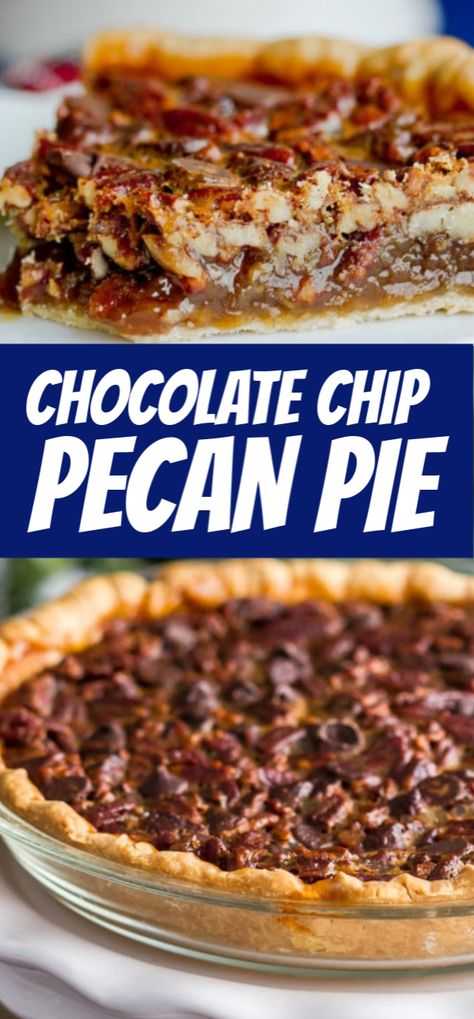 Pecan Pie Recipe Without Corn Syrup, Keto Pecan Pie Recipe, Pecan Syrup, Chocolate Chip Pecan Pie, Thanksgiving Desserts Pie, Dessert Quick, Homemade Pecan Pie, Love From The Oven, Best Pecan Pie