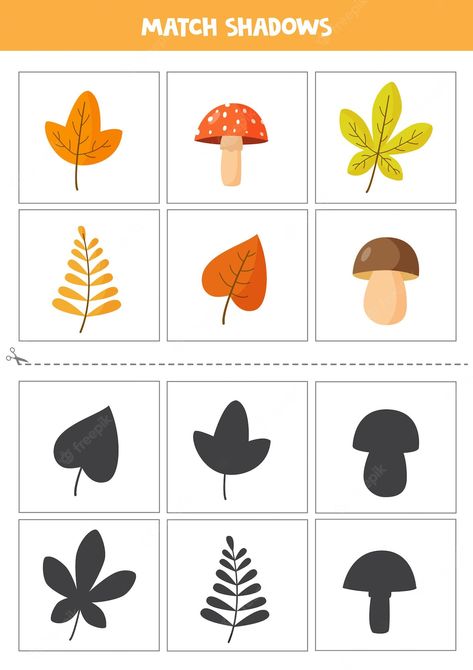 Sequencing Activities Kindergarten, Shadow Matching, Autumn Animals, Fall Arts And Crafts, Fall Games, Preschool Activities Toddler, Halloween Preschool, Autumn Activities For Kids, Alphabet Activities Preschool