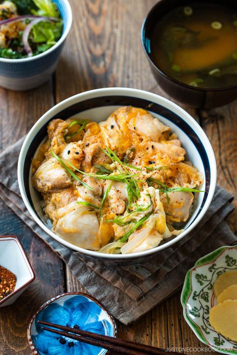 A fast and easy take on the ultimate cozy Japanese home-cooked dish, Oyakodon! The result is a truly satisfying meal that will warm you right up on the busiest night. Ketchup Spaghetti, Chicken And Egg Rice Bowl, Oyakodon Recipe, Egg Rice Bowl, 10 Minute Meal, Japanese Home Cooking, College Meal, 10 Minute Meals, Easy College Meals