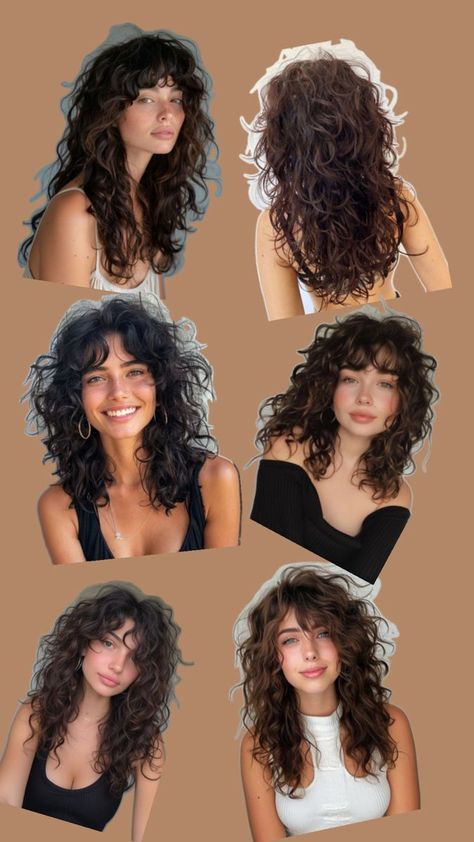 The shag haircut has made a major comeback, and it’s especially flattering on curly hair. This hairstyle is characterized by choppy layers and lots of volume, giving your curls an edgy, modern look. The curly shag is perfect for those who want to add texture and movement to their hair. It works well with medium to long hair, and the layers help to define your curls without making them too heavy. Pair this look with curtain bangs for a trendy finish. Layered Curly Haircuts, Curly Shag Haircut, Natural Curly Hair Cuts, Layered Curly Hair, Curly Hair Photos, Wavy Haircuts, Haircuts For Wavy Hair, Haircuts For Curly Hair, Hairdos For Curly Hair